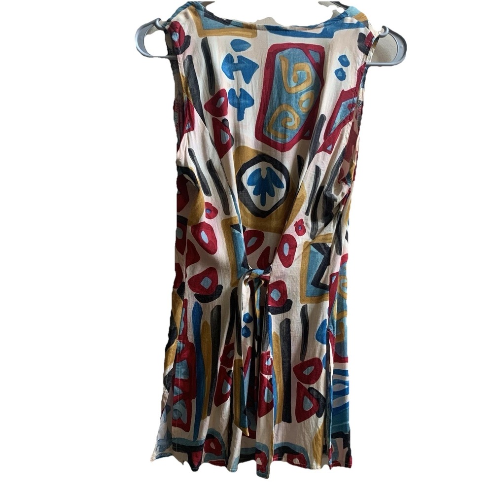 Vtg Marnie West Sleeveless women's Top Size 7 Abstract Print 80s 90s - Picture 13 of 15